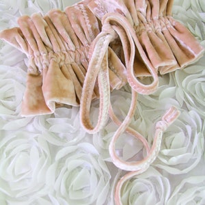 Champagne Blush Pink Collar in Crushed Velvet Victorian Style Collar, Neck Ruff, or Neck Frill Lots of Colors image 9