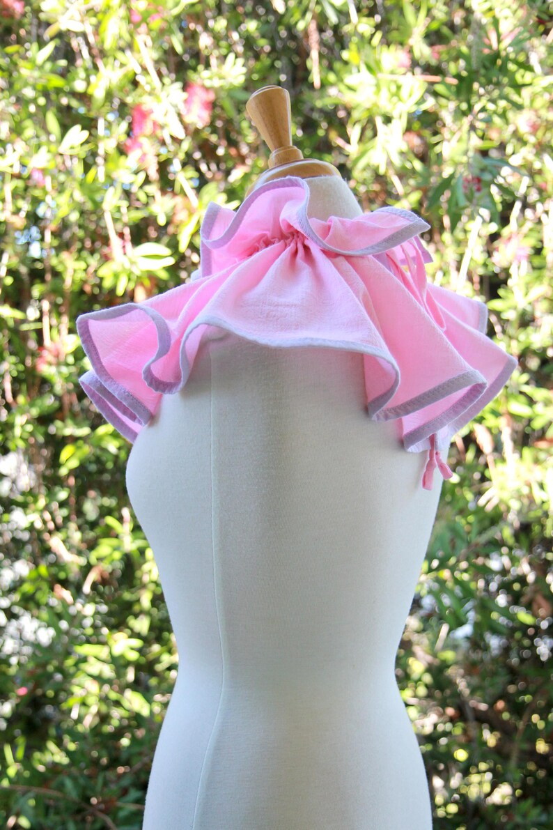 Clown Collar in Pink and Lavender Cotton Gauze