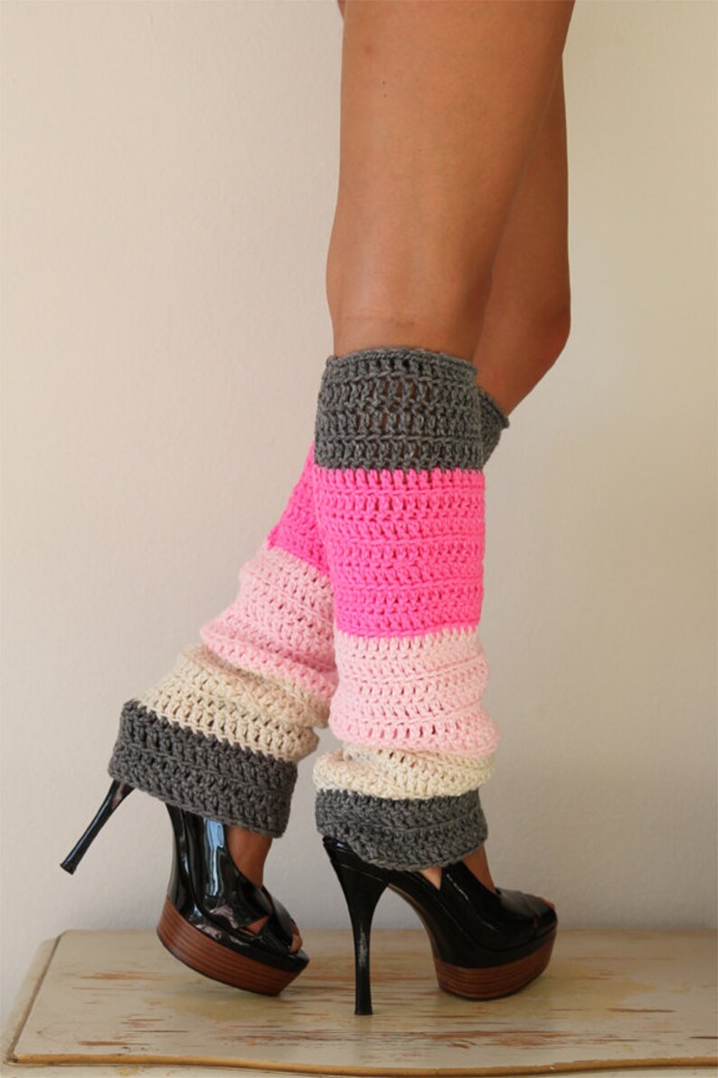 Color Block Leg Warmers Pattern Crochet Pattern Easy image 4