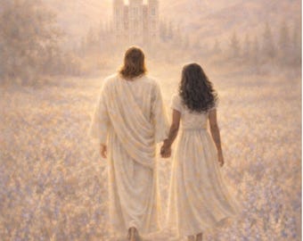 Arte a tema per i giovani del 2026, Ritratto di Gesù Cristo, Cammina con me (download digitale 8x10, 16x20)