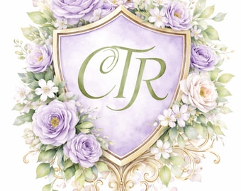 Purple Floral CTR Shield, Baptism Gift (Digital Download)
