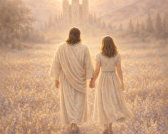 Tema per i giovani LDS del 2026, opera d'arte di Gesù, stampe Savoir, Redentore, download digitali 8x10 e 16x20, Cammina con me, arte murale cristiana YW