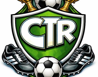 Fußball-CTR-Wappen, Einladung zur Taufe, Wasserflaschenetikett (Digitaler Download)
