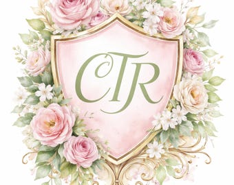 Scudo floreale CTR, invito al battesimo, regalo per la Primaria LDS (download digitale)