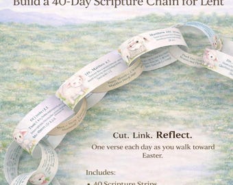 Catena di 40 giorni per il conto alla rovescia delle Scritture durante la Quaresima, attività devozionale per la famiglia (stampabile)