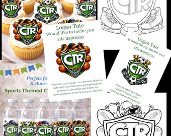 Sports Themed Baptism Packet, CTR Invitation Kit (Digital Download)