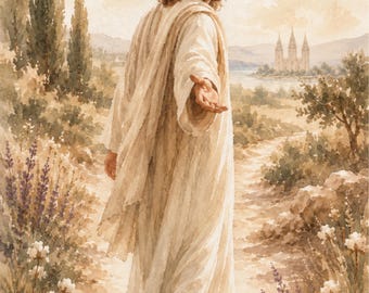 Thema für die Jugend der Kirche Jesu Christi der Heiligen der Letzten Tage 2026, Jesus-Kunst, Erlöser-Drucke, Erlöser, digitale Downloads, Geh mit mir, Tempel, christliche Kunst, Bonus-Malvorlage