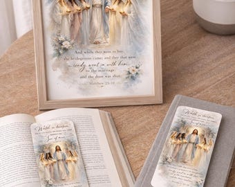 Parabola delle 10 vergini - Stampa artistica cristiana, Gesù, Settimana Santa (Download digitale)