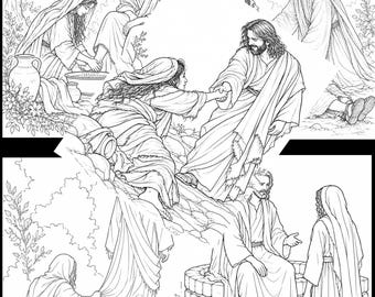 Jesus-Malvorlage, Frauen der Bibel, Christentum, Junge Damen, Frauenhilfsvereinigung, Mormonen, Predigtdienst (Digitaler Download)