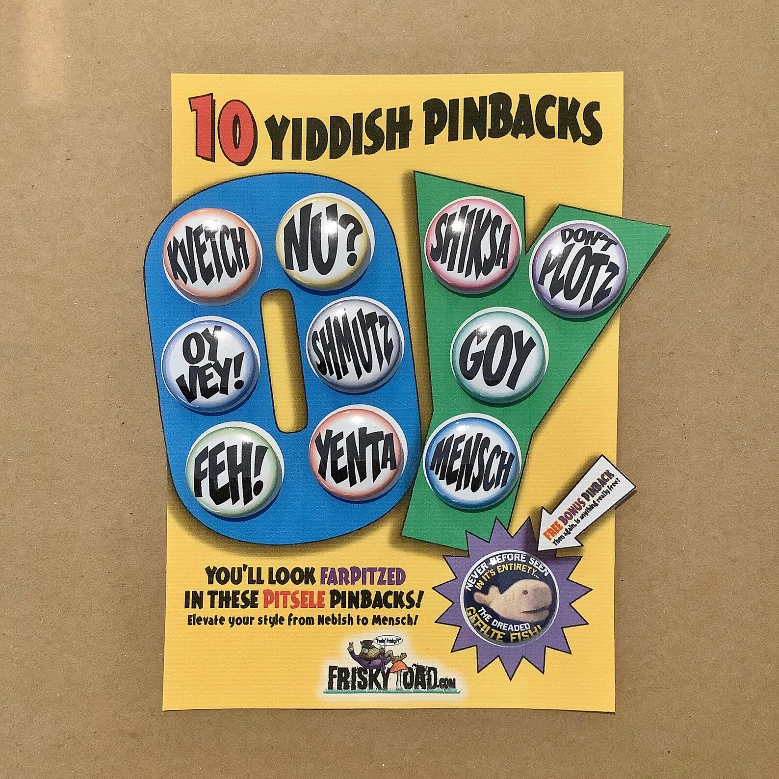 Yiddish Pinback Pins Etsy