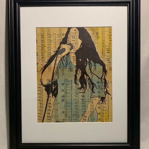 Handmade Collage Framed Wall Art Alanis Morissette Sheet Music