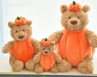 Handmade Pumpkin Outfit Clothes Costume for Bartholomew Bear | Fits 4-16 Inch Bears