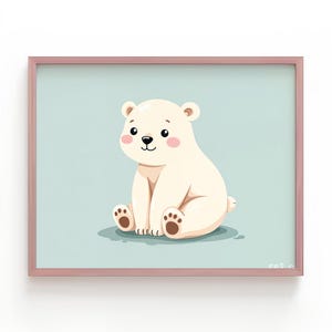 Adorable Bear Nursery Wall Art Printable - Cute Woodland Animal Digital Print for Baby Room Decor, Kids' Space, and Cozy Walls