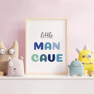 Little Man Cave | Boys Room Wall Art | Digital Print A fun and stylish sign for a little boy’s room or play space. Perfect for modern decor!