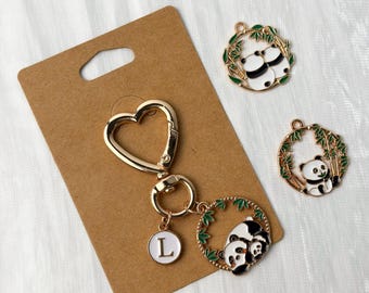Panda Keychain: Personalized Initial Gift for Girl