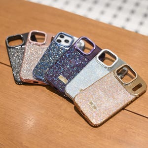 Blue Phone Case with Kickstand, Glitter Shockproof iPhone Case, Stand Holder Cover, Protective Case for iPhone 14,15,16,17,17pro,17promax image 2