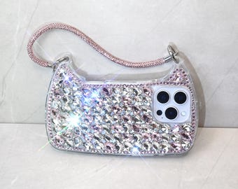 Custom Handmade Rhinestone Bag Phone Case: iPhone 17 Pro Max, iPhone 17 Pro, iPhone 17 Air, iPhone 17