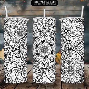 Cuss Word Mandala | Swear Word Tumbler Design | 20 oz Hidden Cuss Words Mandala | Hidden Cuss Words Mandala Design Wrap Sublimation
