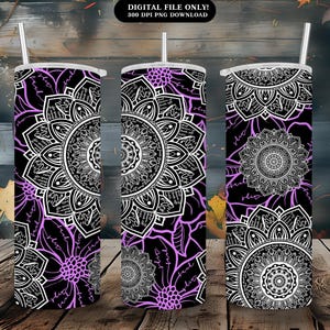 Cuss Word Mandala | Swear Word Tumbler Design | 20 oz Hidden Cuss Words Mandala | Hidden Cuss Words Mandala Design Wrap Sublimation