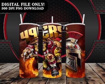 49ers Tumbler 20oz Wrap Design: Seamless Football Edition (Digitaler Download)