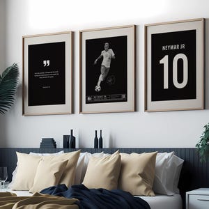 Footballer Legend Neymar Poster Bundle, Soccer Art Print, Football Art Print, Monochrome Art Print, Soccer Poster