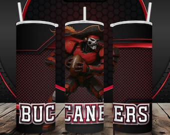 Buccaneers Tumbler Wrap PNG: Design senza cuciture della mascotte sportiva (download digitale)
