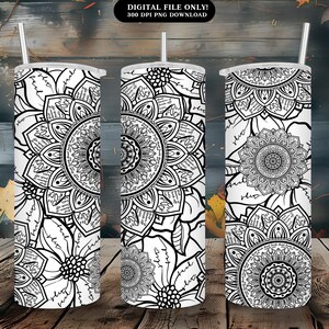 Cuss Word Mandala | Swear Word Tumbler Design | 20 oz Hidden Cuss Words Mandala | Hidden Cuss Words Mandala Design Wrap Sublimation