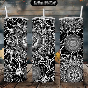 Cuss Word Mandala | Swear Word Tumbler Design | 20 oz Hidden Cuss Words Mandala | Hidden Cuss Words Mandala Design Wrap Sublimation