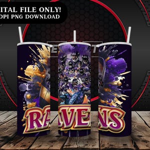 RAVENS 20 oz skinny gobelet Wrap PNG, conception sans couture de gobelet mascotte sport, modèle de téléchargement numérique gobelet sublimation 20 oz, sans couture