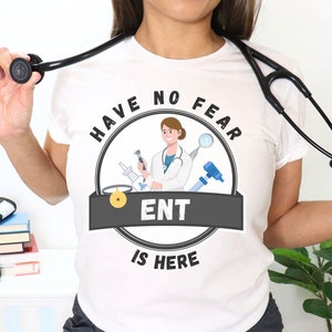 ENT female doctor t-shirt, gift for doctor, gift for med student, resident doctor, med school graduation gift, scrubs, birthday present