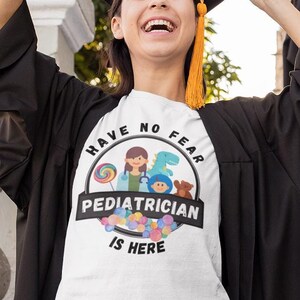 Pediatrician female doctor t-shirt, kids doctor, med school graduation present, gift for doctor, birthday present, scrubs, future doctor