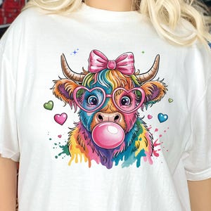 Highland Cow Bubblegum Shirt: Coquette Crewneck Sweatshirt