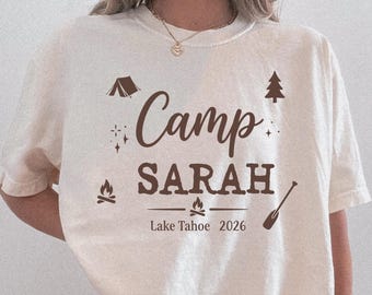 Custom Camp Bachelorette Shirt, Custom Camp Name Tee, Lake Bach Trip Shirt, Matching Camp Crew Bridal Tee