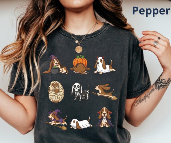 Basset Hound Halloween Shirt, Cute Basset Hound Halloween Tee, Comfort Colors Dog Costume Shirt, Basset Hound Mom Gift