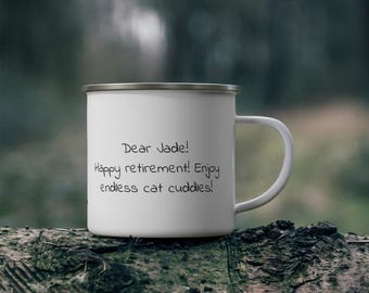 Personalized Enamel Mug, Camping Mug, Gift mug