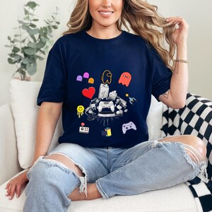 Camiseta Retro Gamer Unisex Heavy Cotton - Perfeita para noites de jogos, presentes, aniversários, uso casual e vibrações nostálgicas