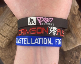 Starfield Bracelets | Silicone Wristband | Crimson Fleet Ryujin Constellation Space Exploration Inspired