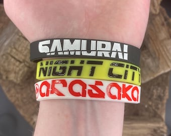 Cyberpunk Bracelets | Silicone Wristband | 2077 Samurai Night City Inspired