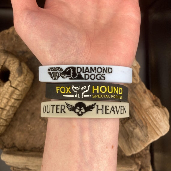 Metal Gear Solid Bracelets | Silicone Wristband | Foxhound Outer Heaven Big Boss Diamond Dogs Inspired
