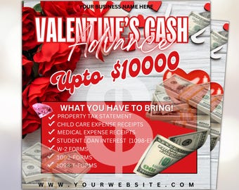Valentine's Day Tax Prep Flyers | Tax Prep Valentines Flyer Bundle | Tax Prep Instagram Templates | Tax Prep Flyers | Tax Flyer Template