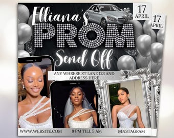 Prom Send Off Flyer, DIY Prom Flyer, Prom Canva Template, Prom Send Off, Prom Send Off Event, Editable, DIY Canva, Instant Download