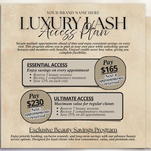 Medlemskapsflyer för skönhetsprodukter, flygblad om tillgängliga tider, lojalitetsflyer, månatligt kundlojalitetsprogram