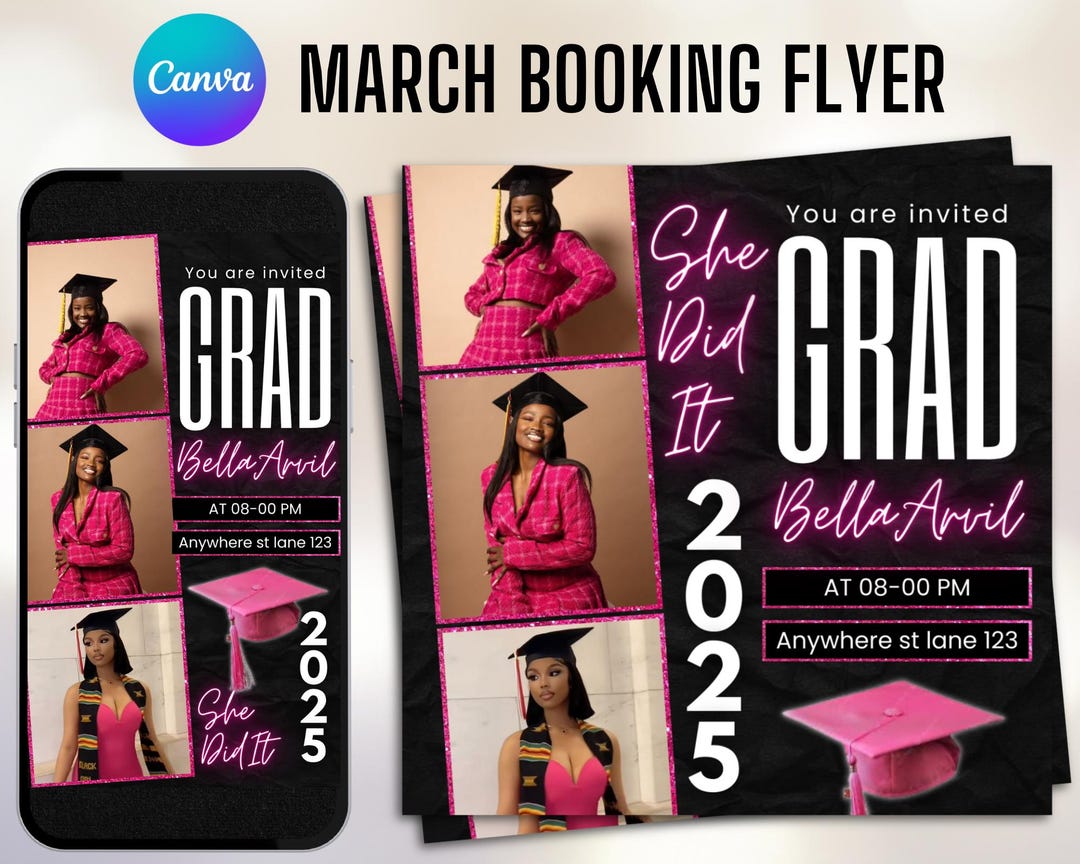 Graduation Program Example Pink Pink Glam Graduation Announcement, Graduation Party,graduation ...