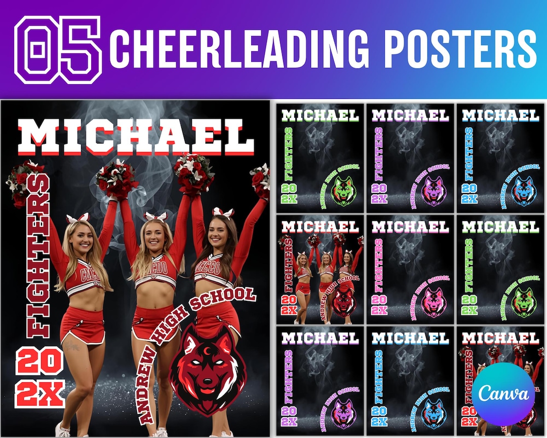 Cheerleading Canva Editable Template, Sports Photography Templates ...