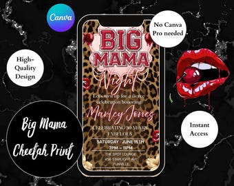 Fiesta de cumpleaños con estampado de guepardo, Fiesta Big Mama Glam (Descarga PDF)
