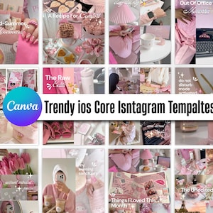 Modèles Instagram viraux pour les créateurs de contenu, ensemble Canva esthétique pour la marque personnelle Influenceurs UGC Marketing numérique iOS Pink Post
