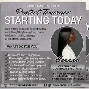 Life Insurance Agent Flyer, Financial Advisor Flyer, Retirement Planning Flyer, Premade Investment Services Flyer