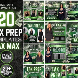 Tax Flyer, Tax flyer for 2025, Tax Prep Bundle, Tax Prep Flyer, Tax Prep Instagram, , Tax Prep Template, Tax Preparation