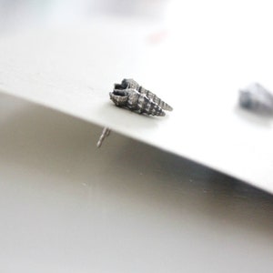 Shell miniature earrings, stud earrings image 1