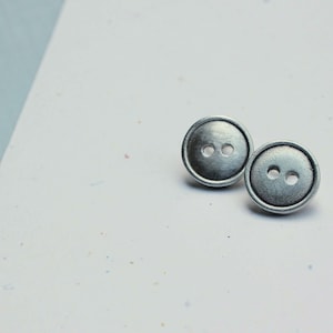 sterling silver button earrings image 3